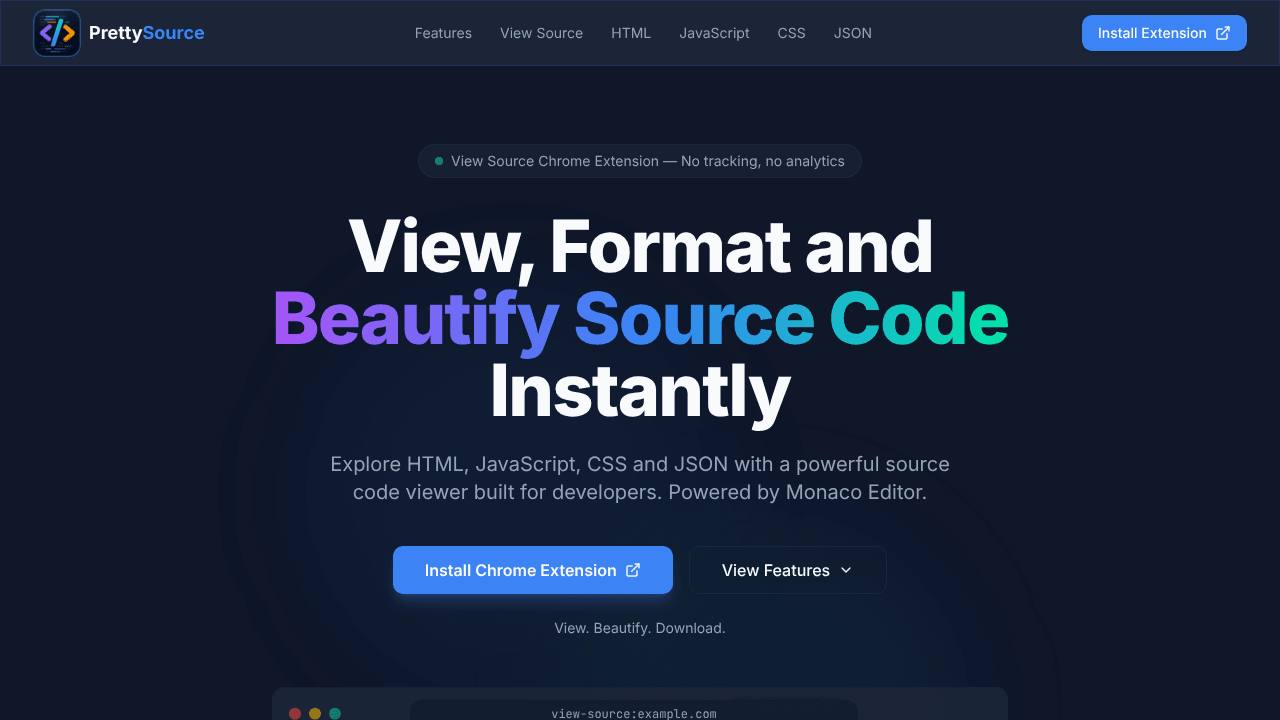 PrettySource - View Source for Chrome
