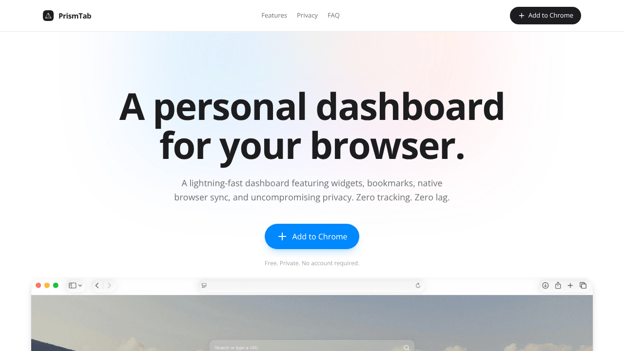 PrismTab — New Tab Dashboard