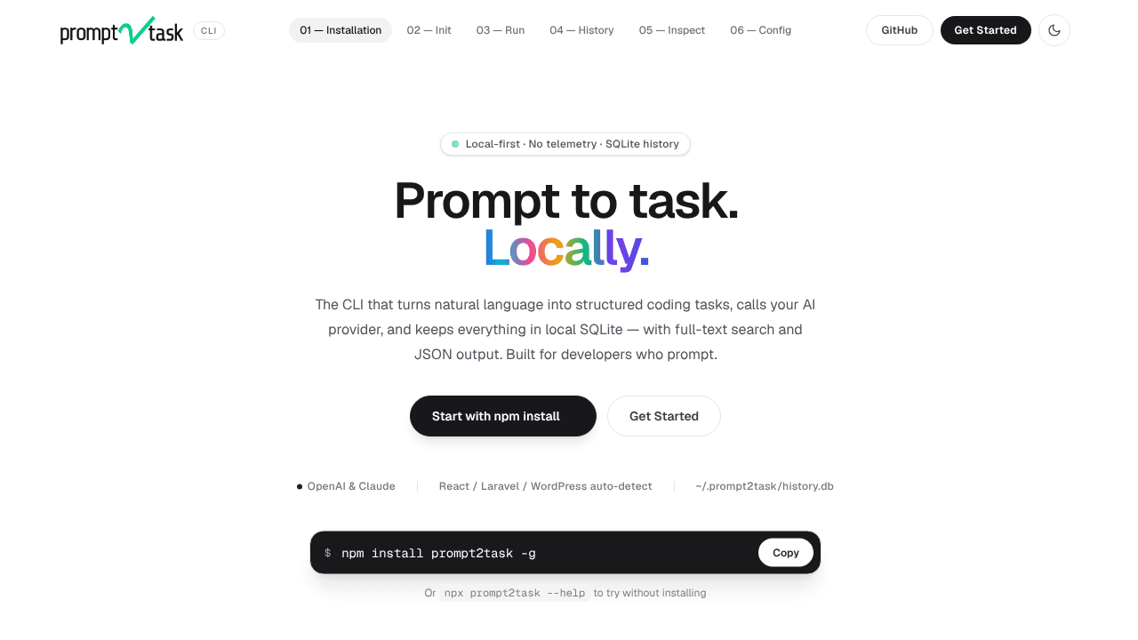 prompt2task — local