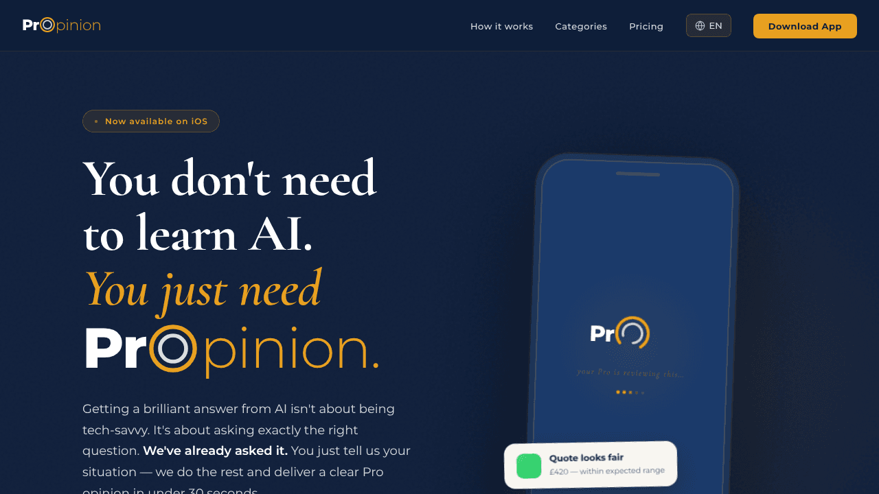 PrOpinion — Ask a Pro.Trust the Opinion.