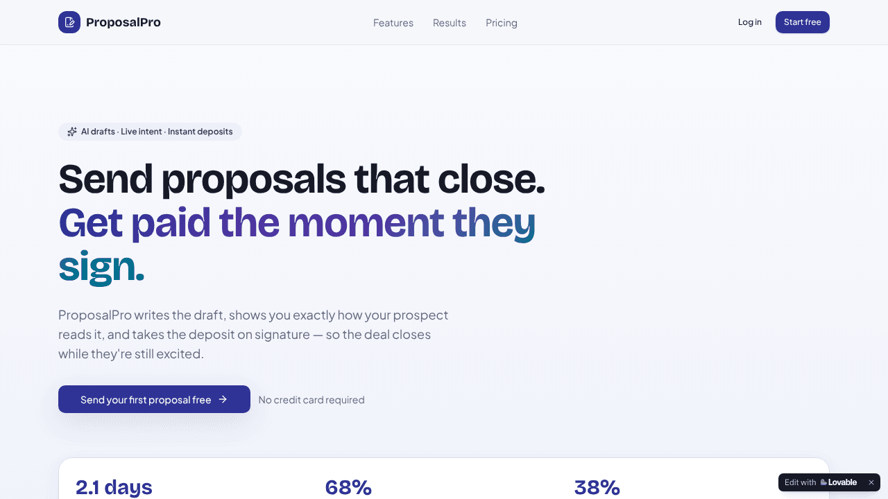 ProposalPro Send proposals that close