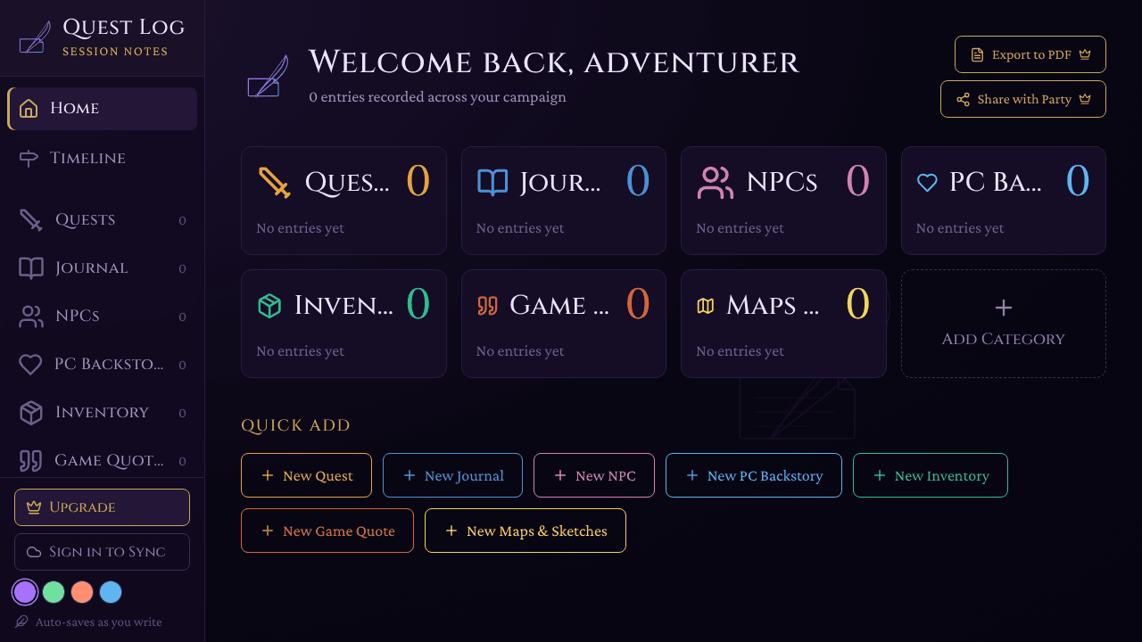 Quest Log