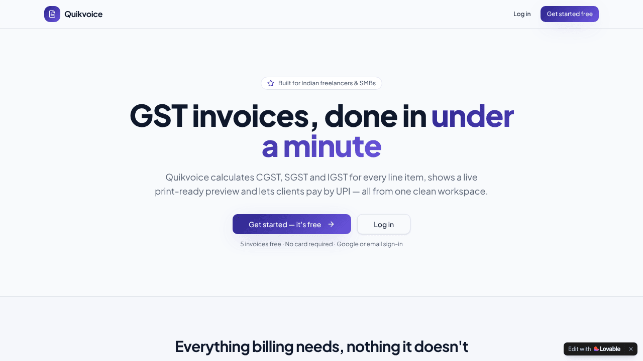 QuikVoice - AI GST Invoicing