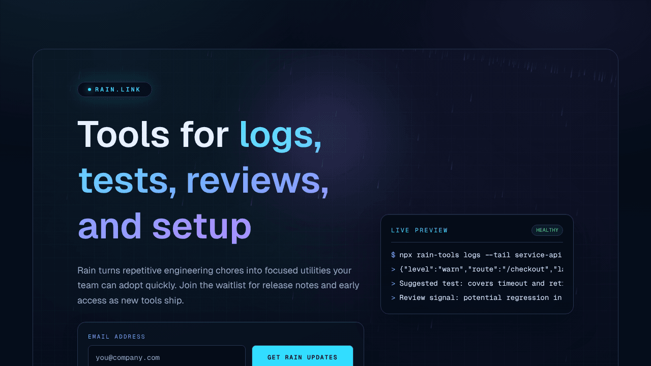 Rain.link AI Tools for devs