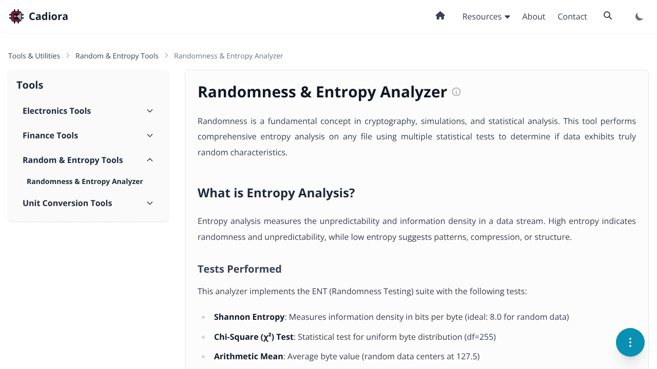 Randomness & Entropy Analyzer