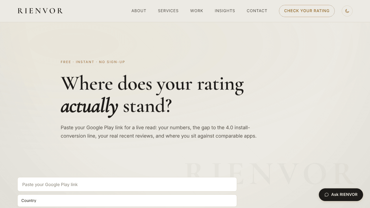 Rating Health Check by RIENVOR