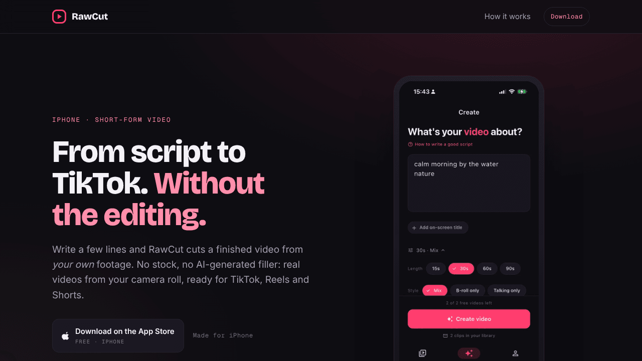 RawCut: AI Video Maker