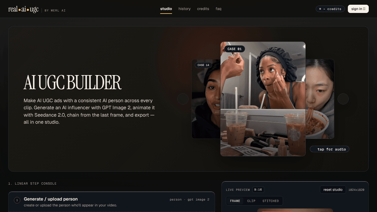 Real AI UGC Studio