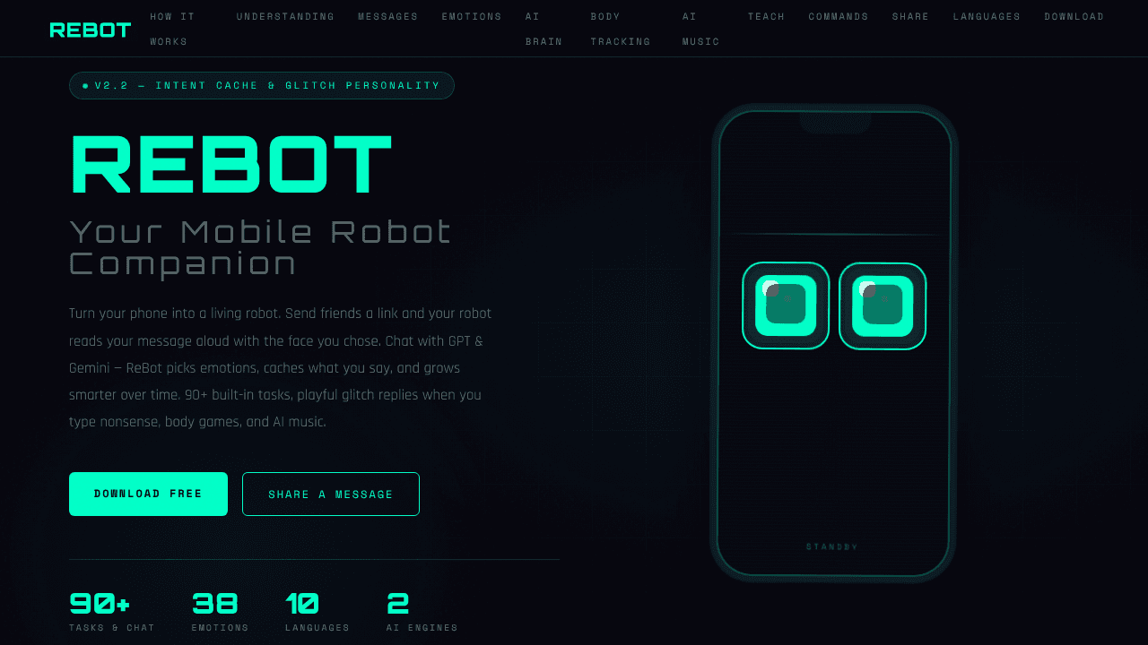 ReBot website screenshot