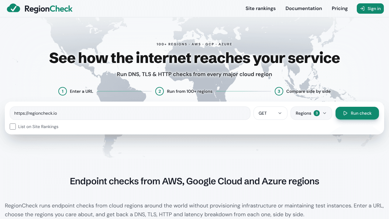 RegionCheck - Global Cloud Monitoring