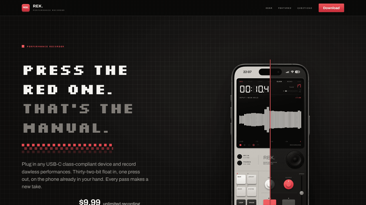 REK. The Performance Recorder