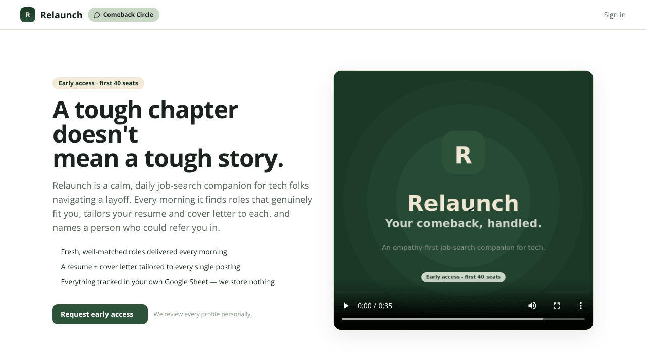 Relaunch your next role, found for you