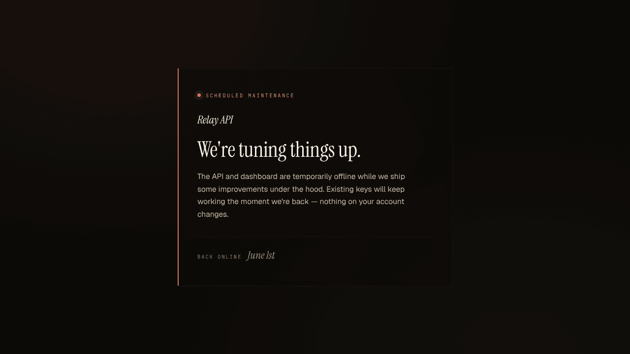 Relay API · Flat