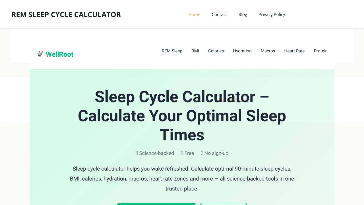 REM SLEEP CYCLE CALCULATOR - Your health