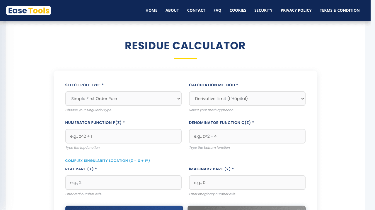 Residue Calculator