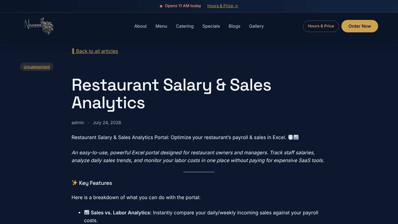 Restaurant Salary & Sales Analytics