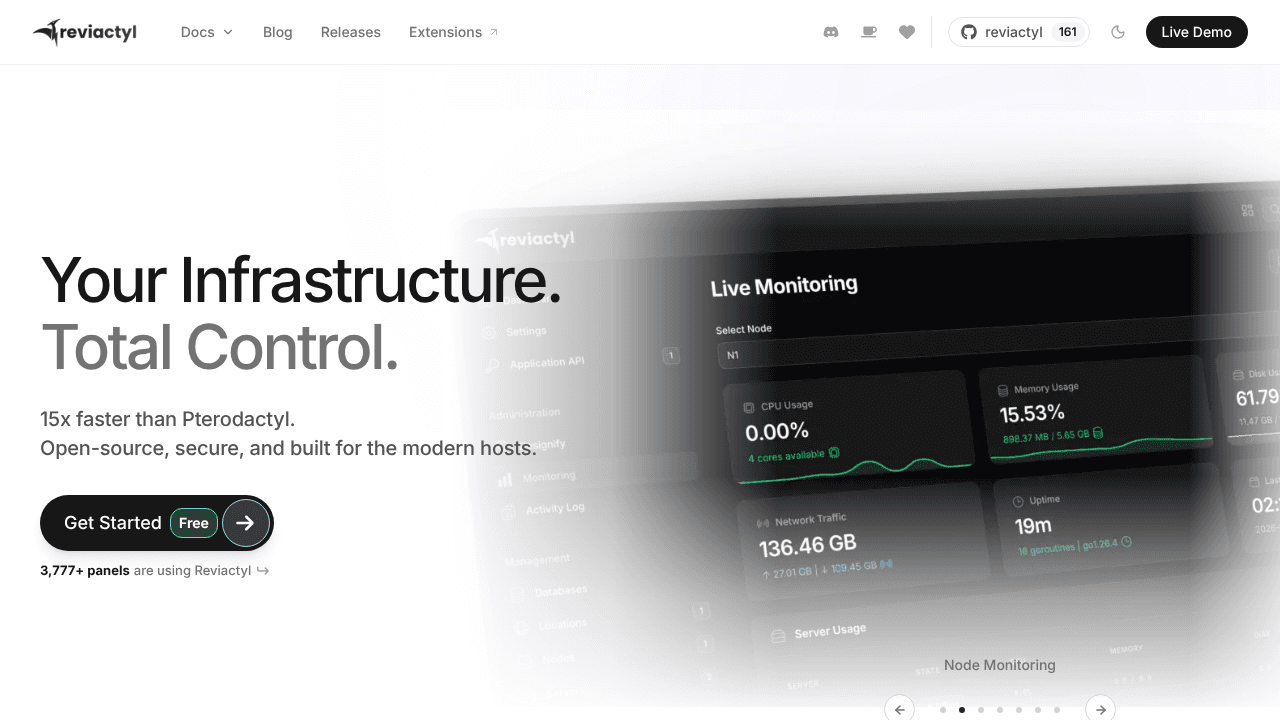 Reviactyl website screenshot