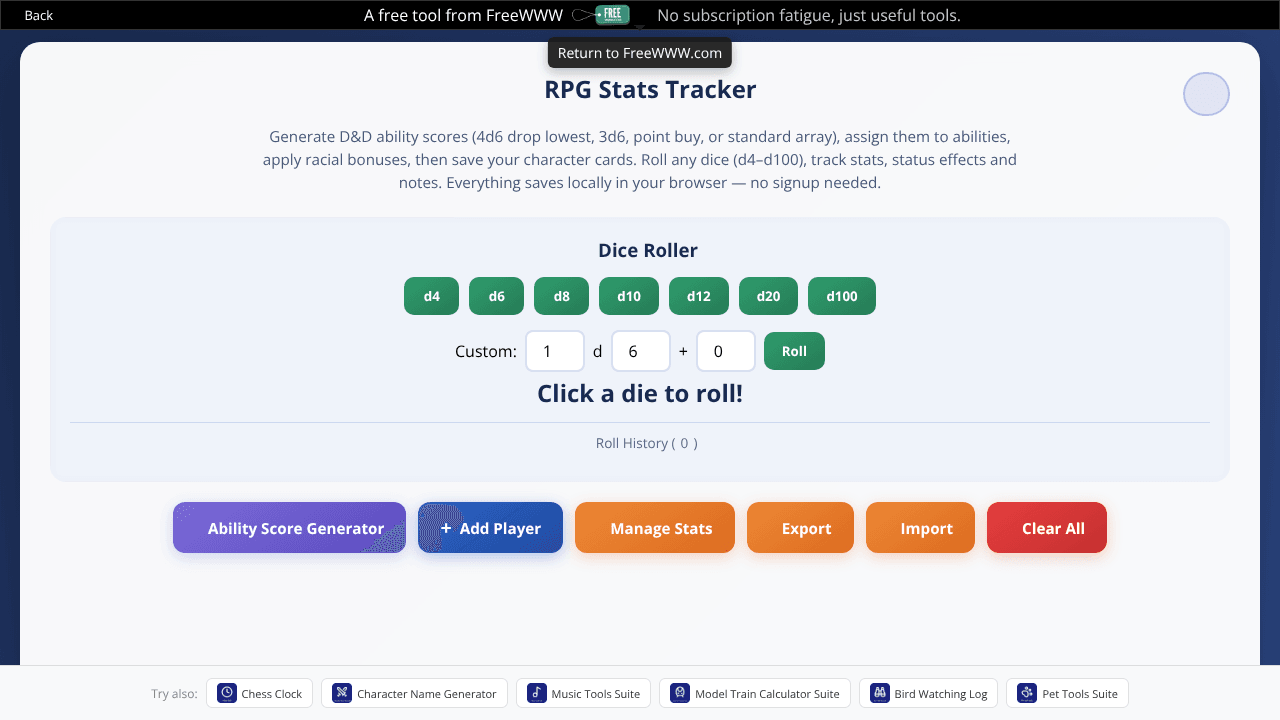 RPG Stats Calculator