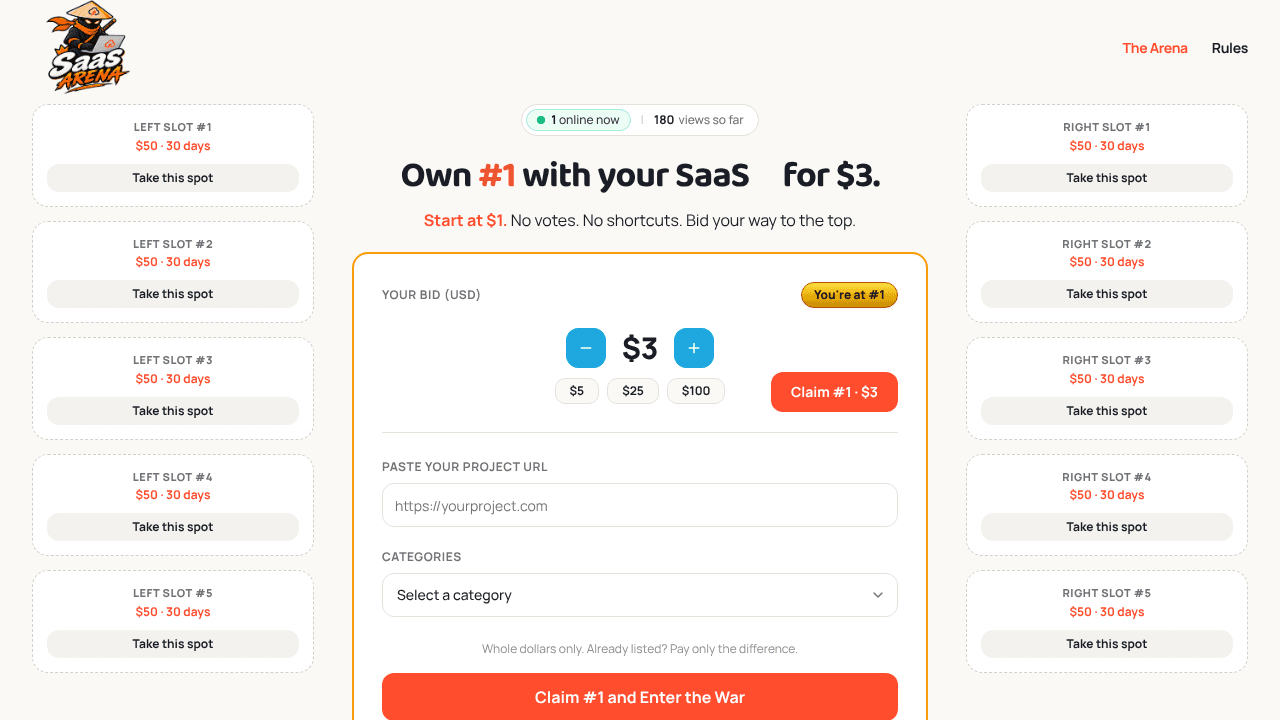 SaaSArena.lol website screenshot