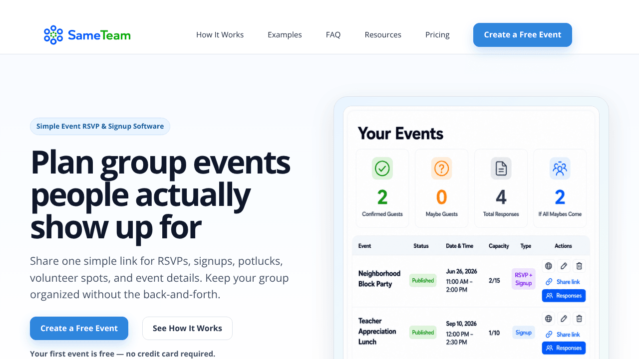 SameTeam Events