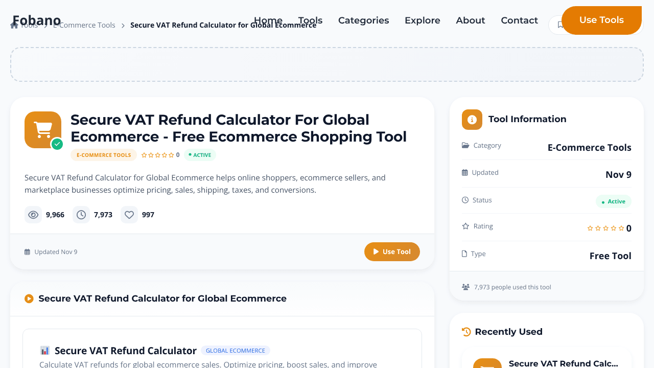 Secure VAT Refund Calculator