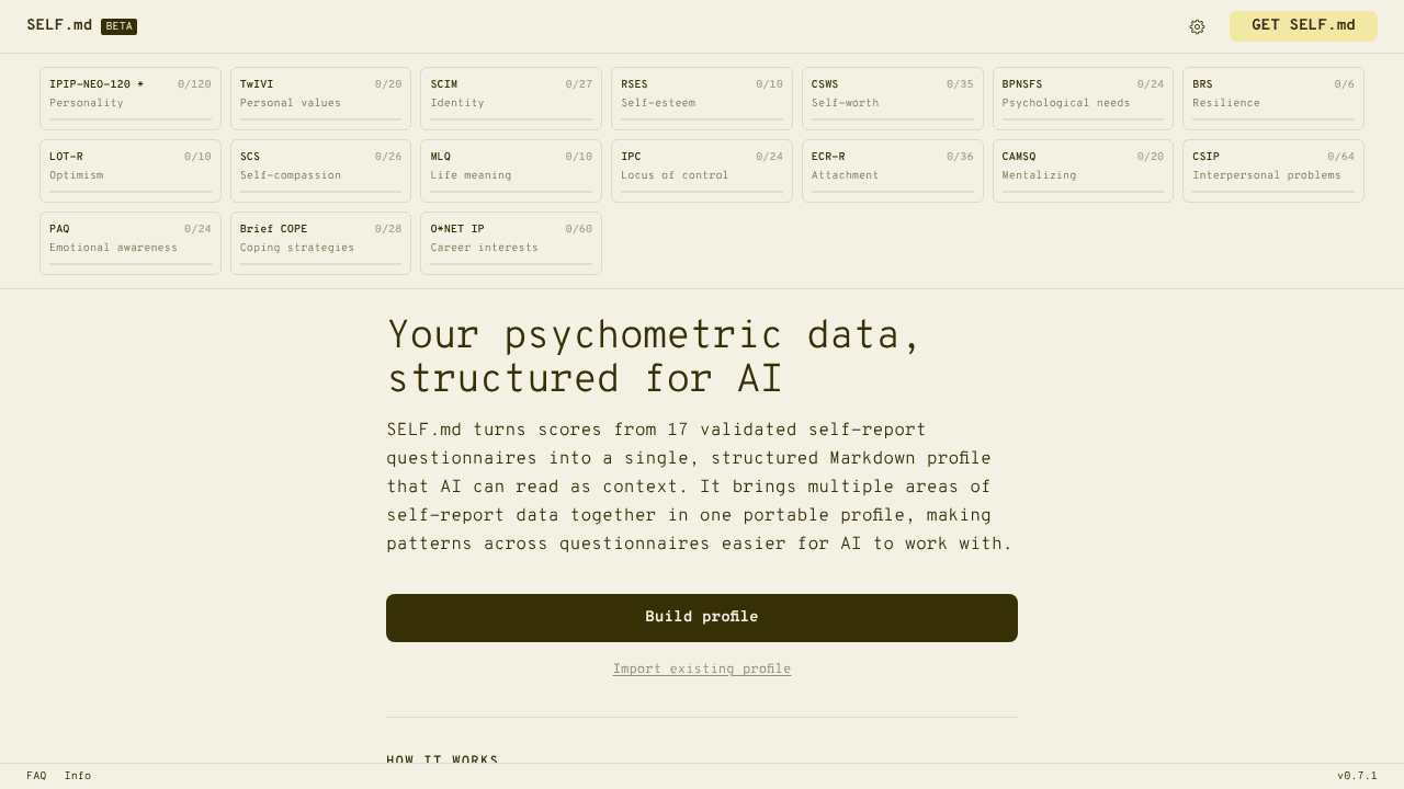 SELF.md website screenshot