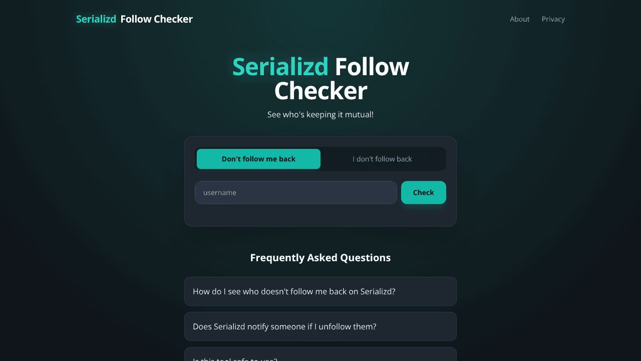 Serializd Follow Checker