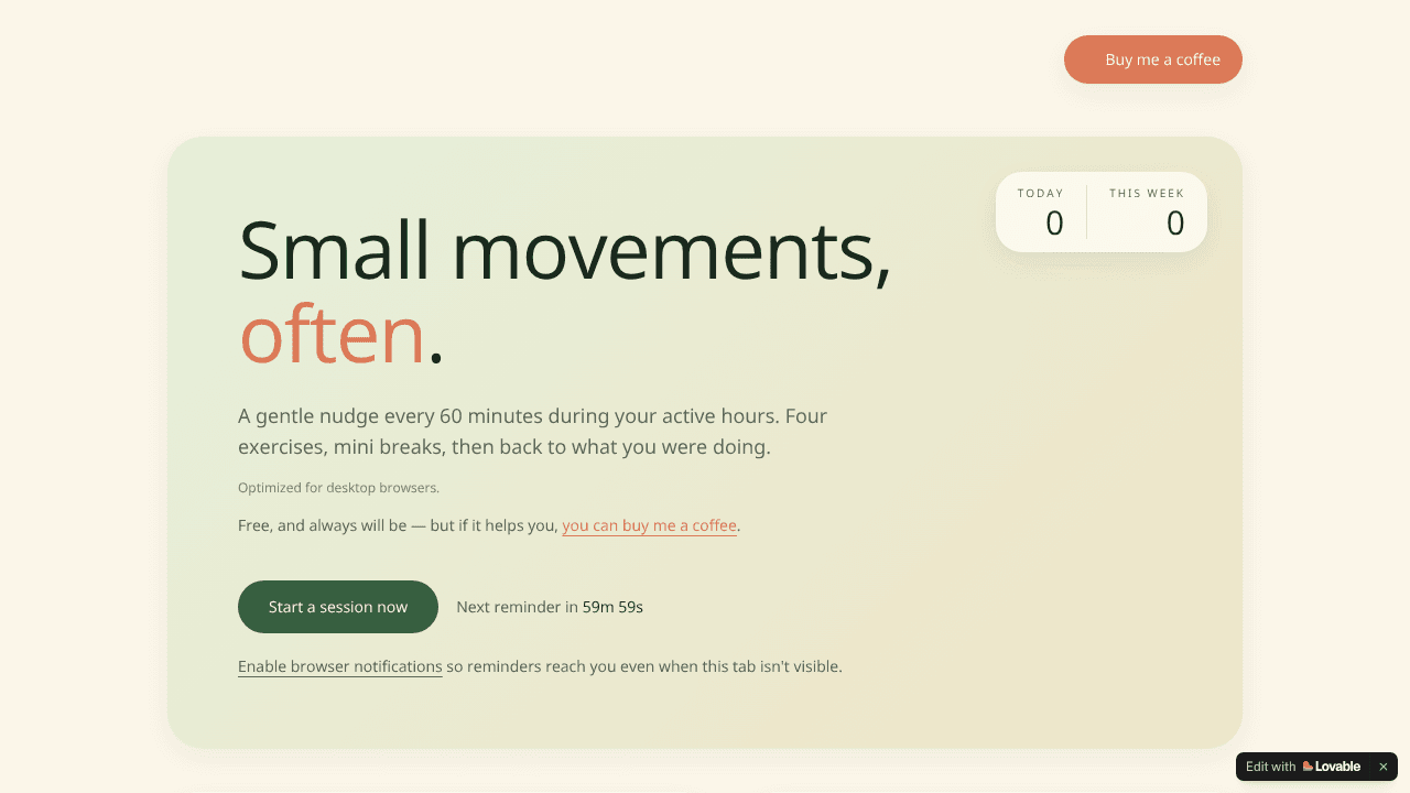 Small Movements, Often