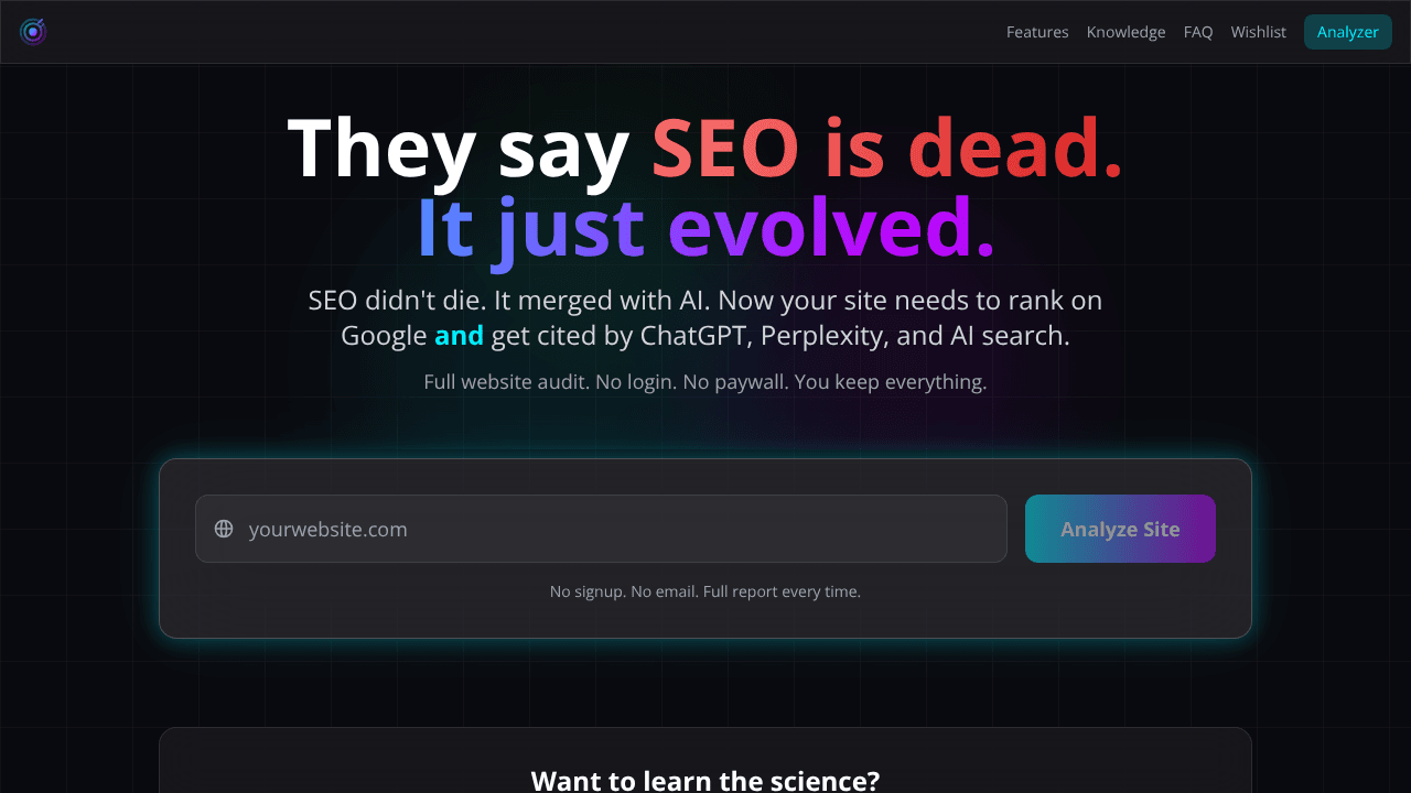 Smart Analytics—Free SEO & AEO Analyzer