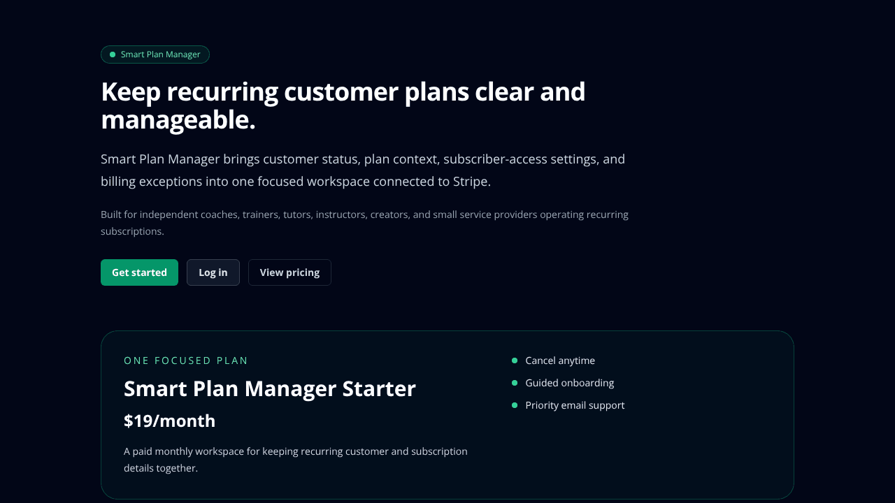 Smart Plan Manager