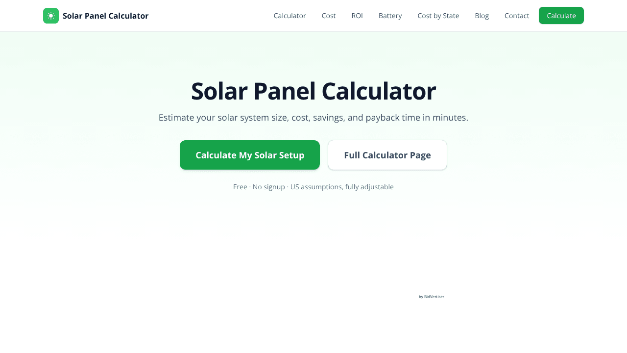 Solar Panel Calculator