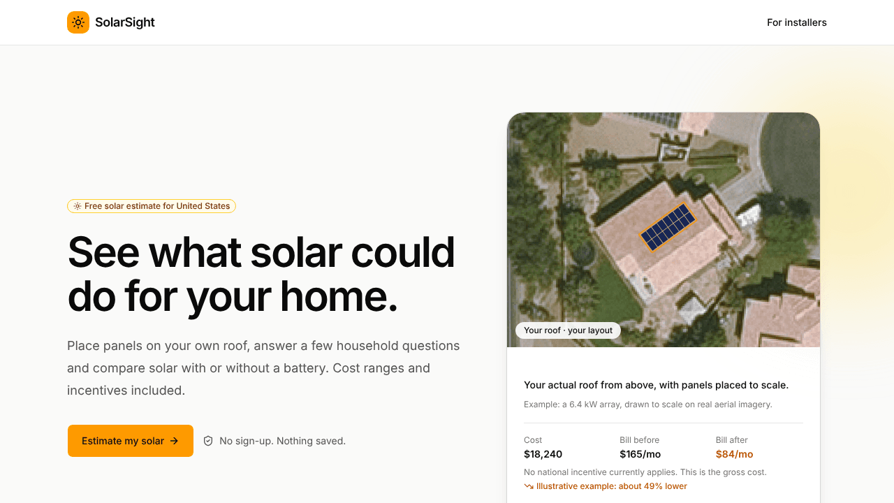 SolarSight website screenshot