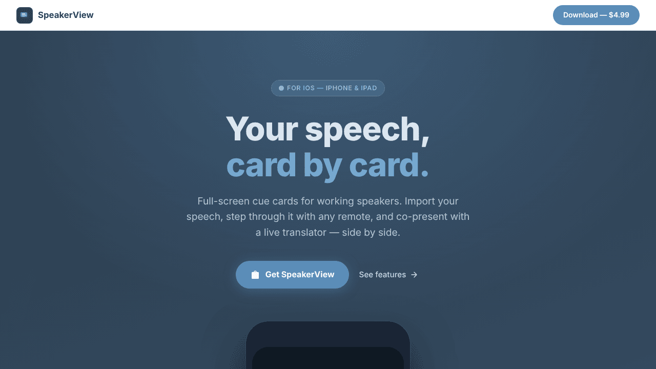 SpeakerView — Your Speech, Card by Card