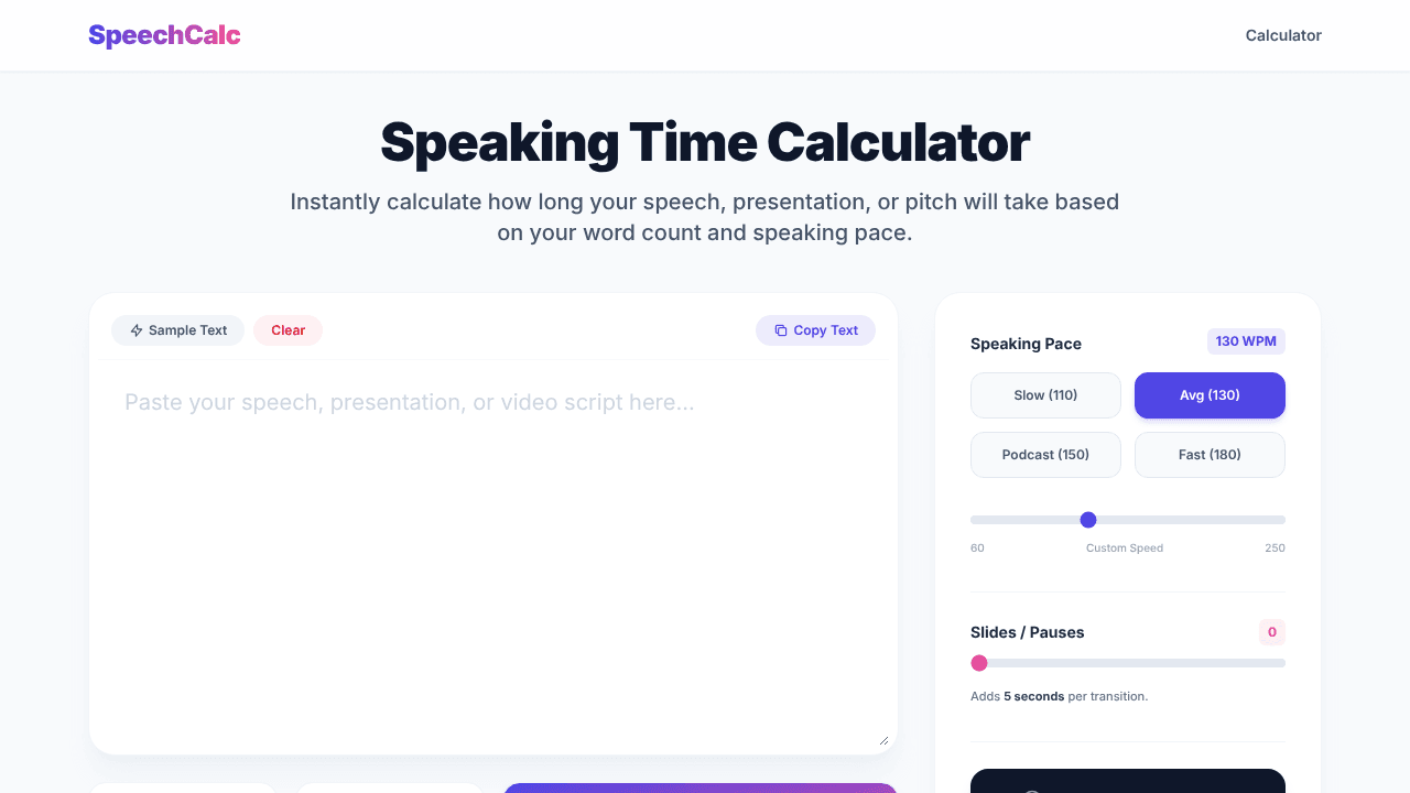 Speaking Time Calculator