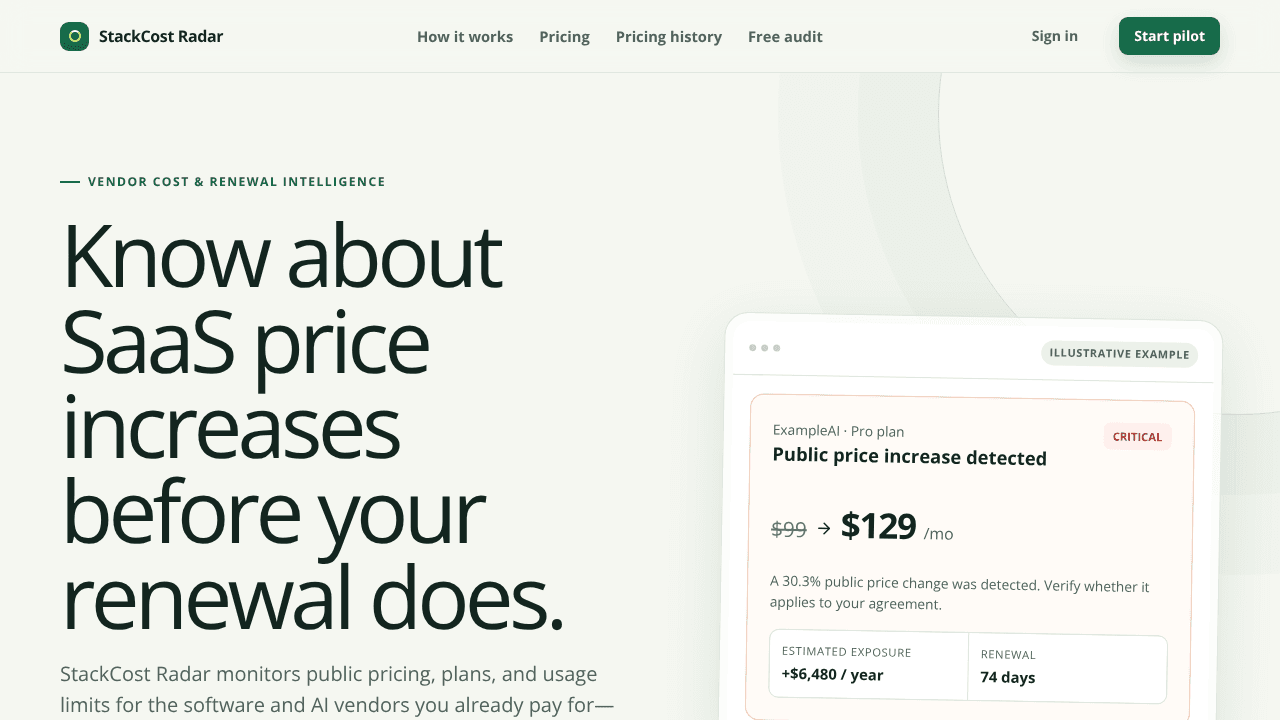 StackCost Radar