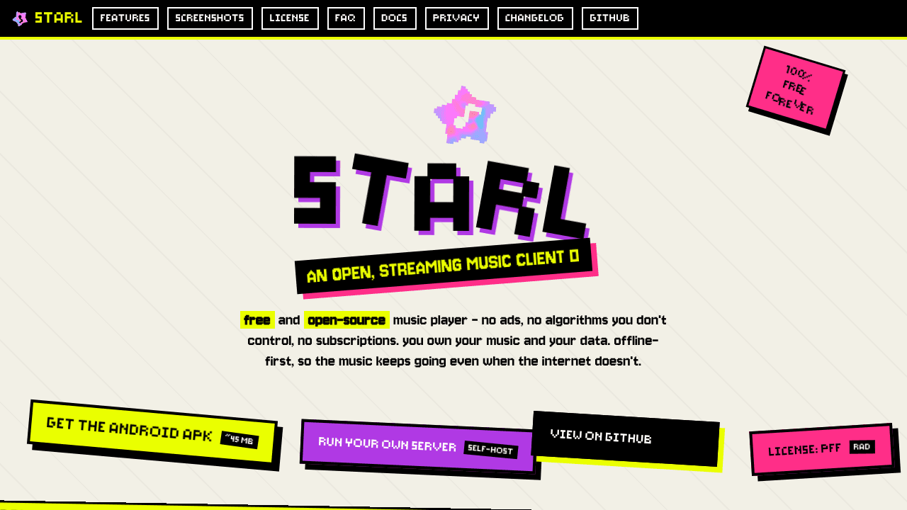 starl website screenshot