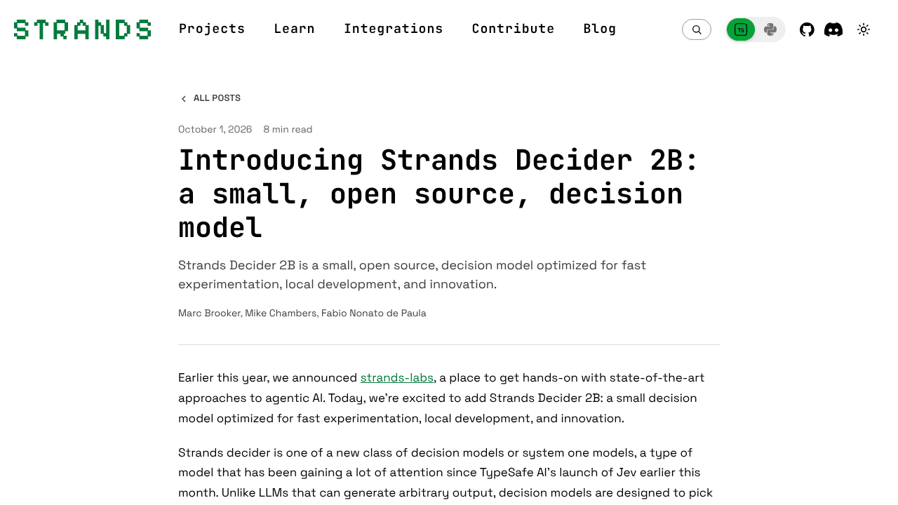 Strands Decider 2B website screenshot