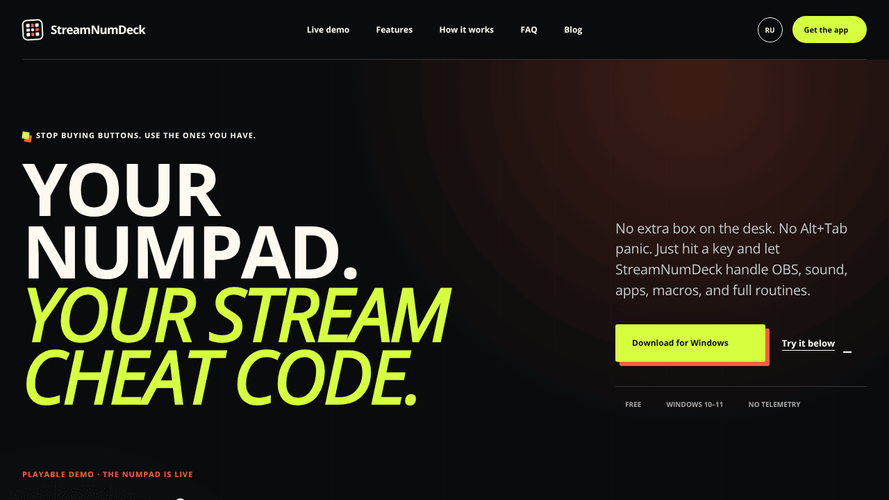 StreamNumDeck