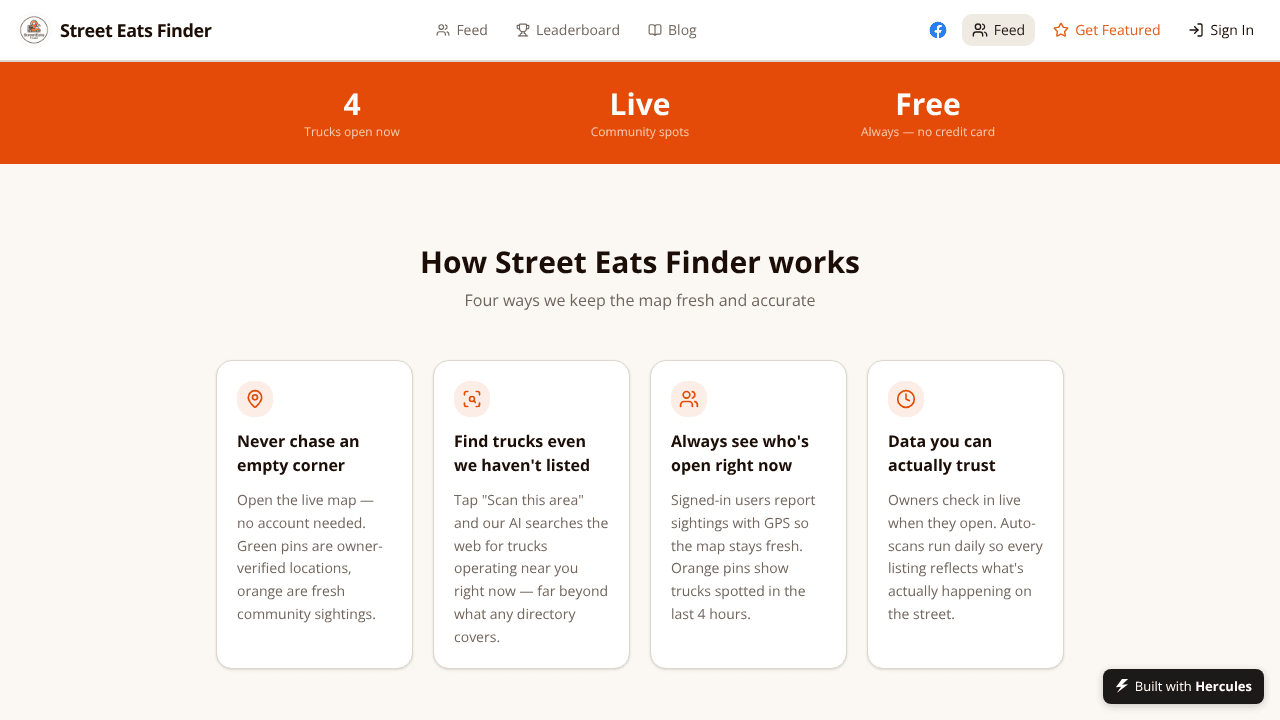 Street Eats Finder, Food Trucks Near You