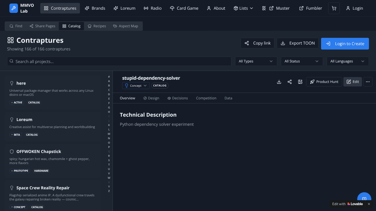 Stupid Depenendency Solver website screenshot