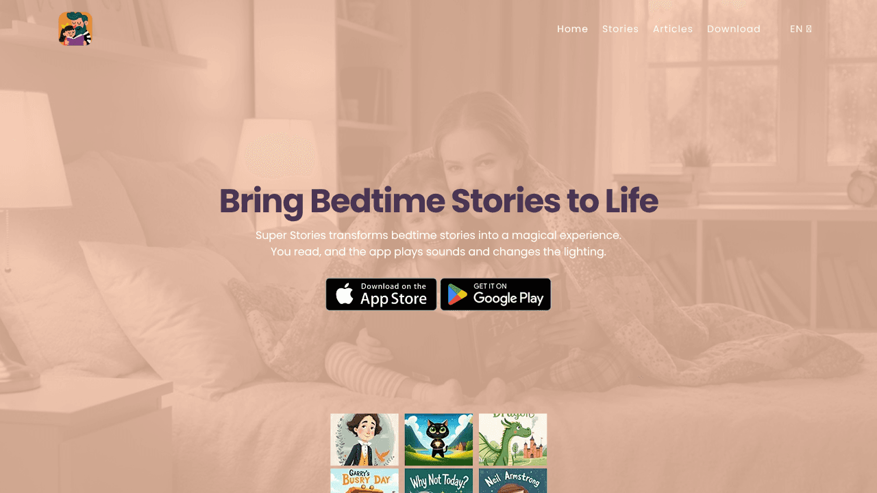Super Stories website screenshot