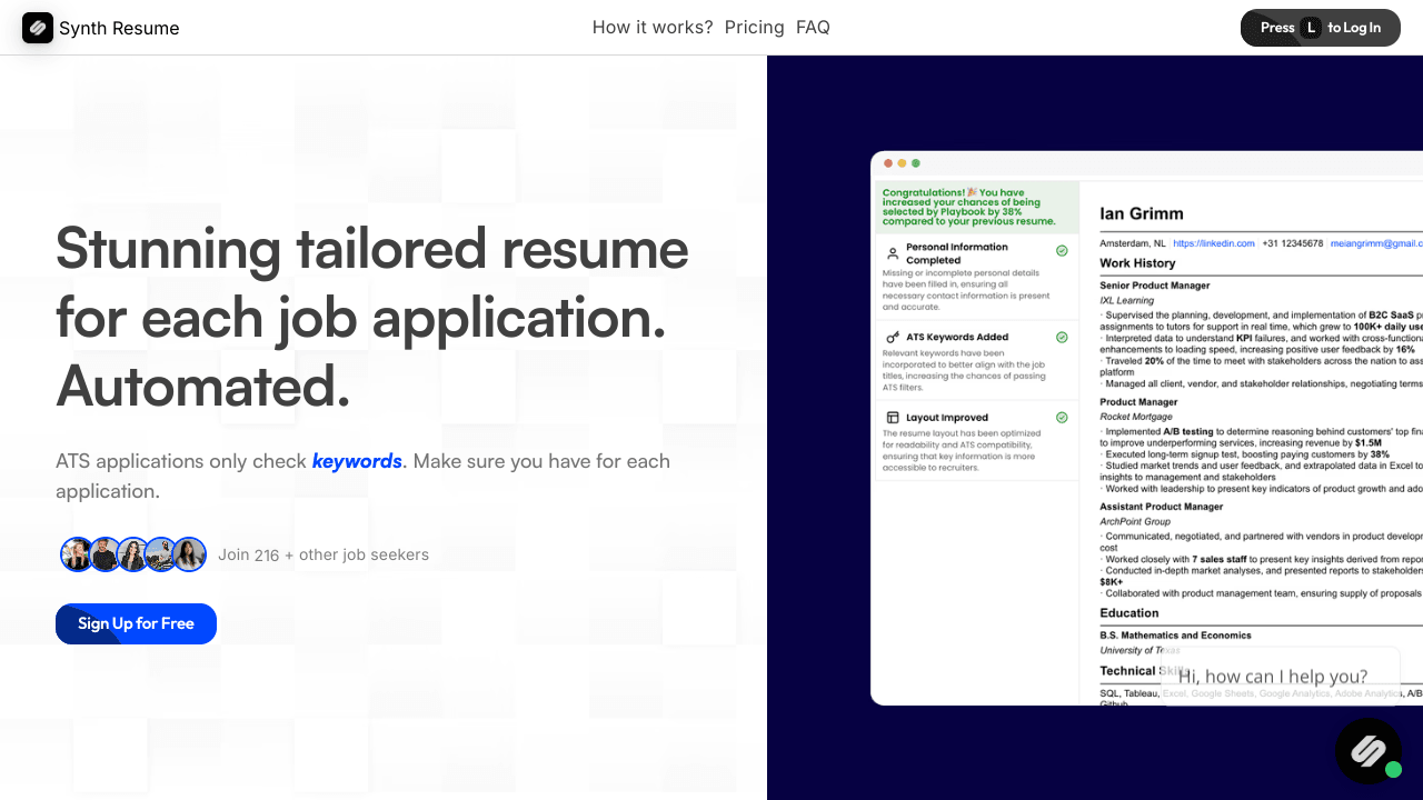 Synth Resume