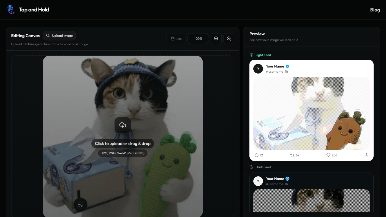 Tap and Hold Image Generator