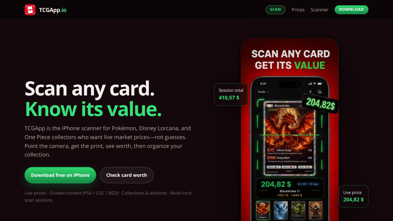 TCGApp.io - Card Scanner for Pokemon
