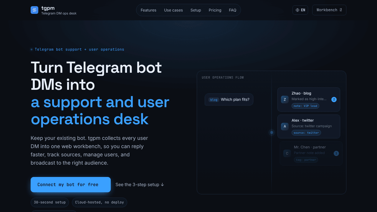 Telegram bot DM
