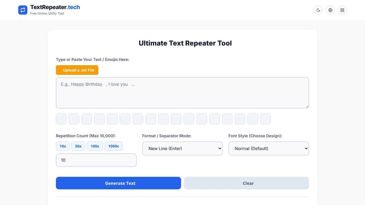 text repeater