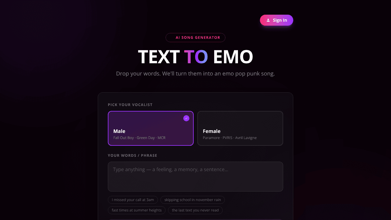 Text to Emo
