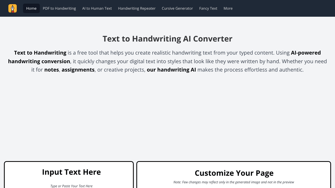 Text to handwriting converter