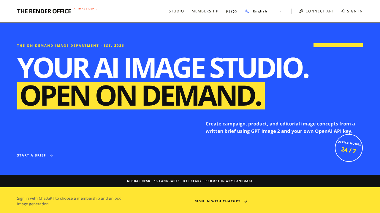 THE RENDER OFFICE website screenshot