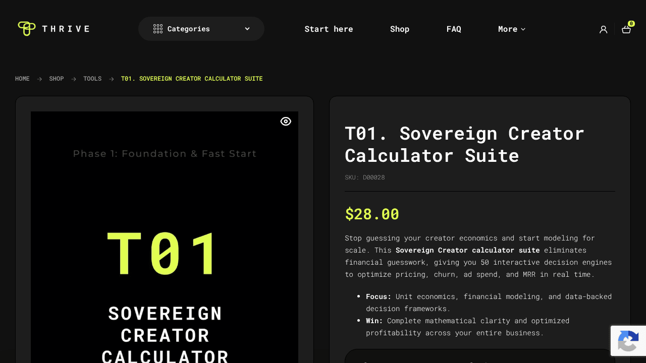 The Sovereign Creator Calculator Suite